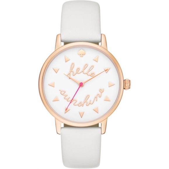 KATE SPADE “HELLO SUNSHINE” KSW1089 METRO LEATHER WATCH